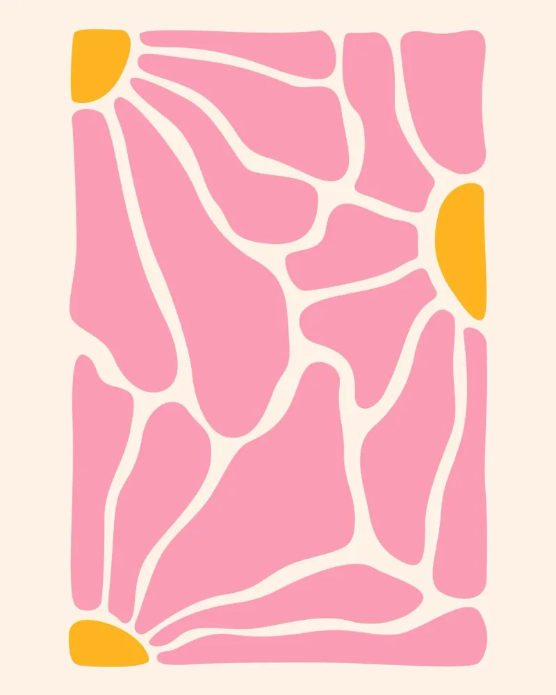 Pink Flower Gallery Wall Art, Botanical print, Trendy Poster poster con telaio in legno da pdigitalprints