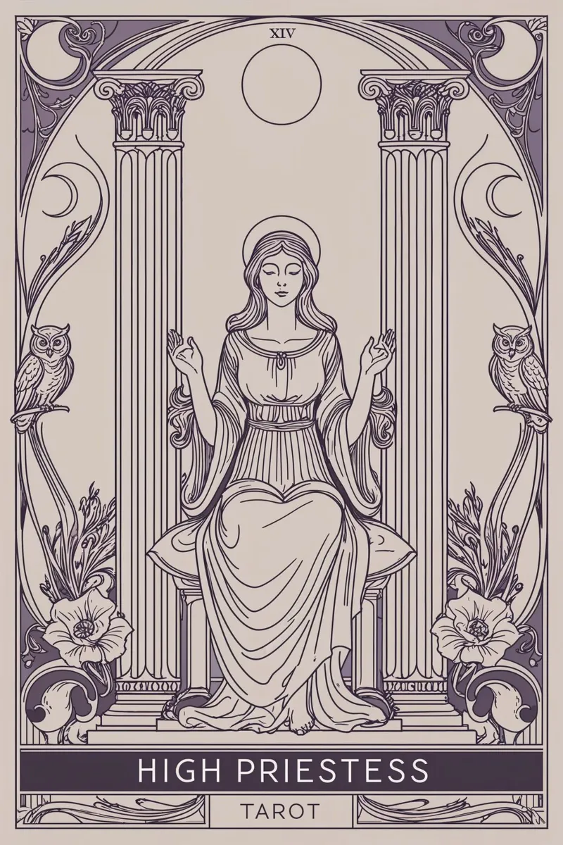 L'Alta Sacerdotessa - Il velo tra i mondi poster con telaio in legno da Mystique & Muse