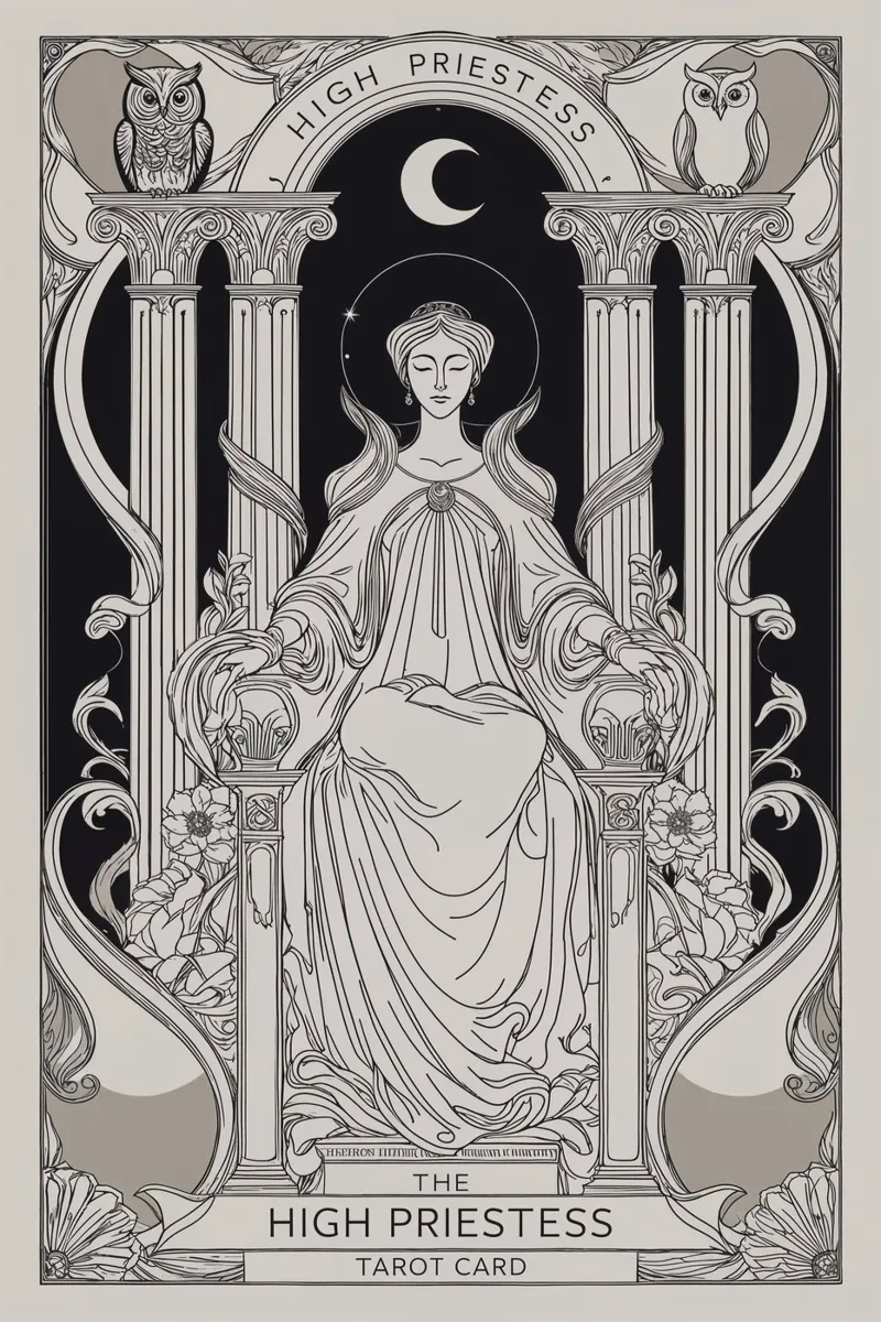 The High Priestess – Guardian of Mysteries canvas with Floater frame by Mystique & Muse