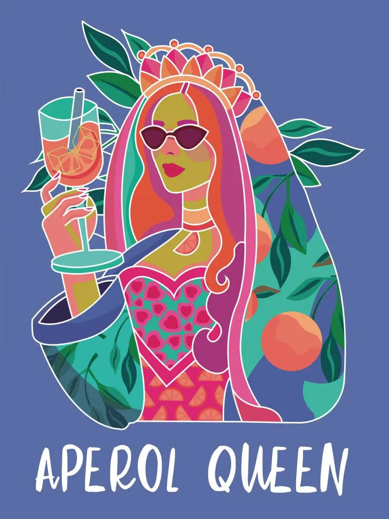 Aperol Queen Pop poster da Ana Paniagua Design