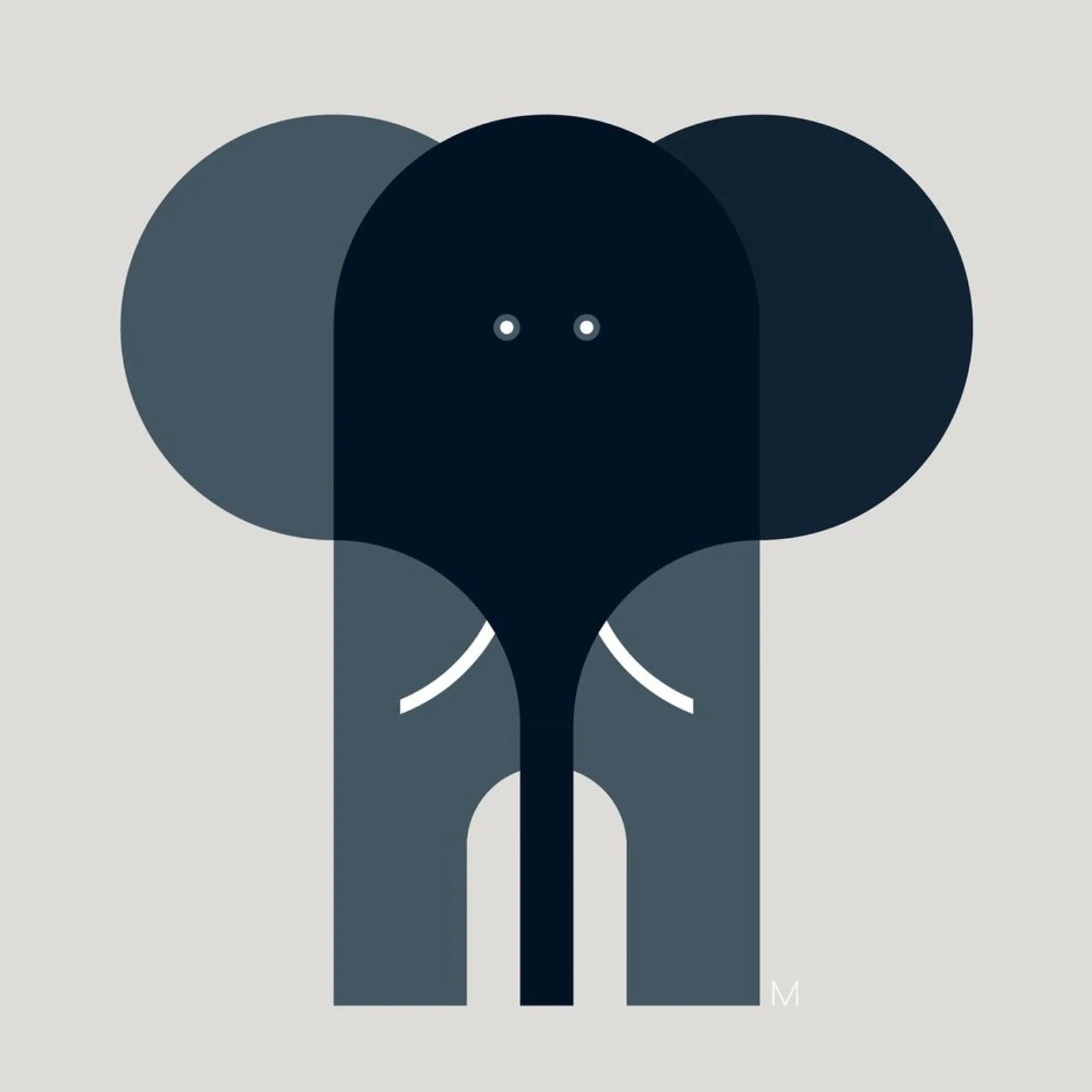 Elefant (neutral kühl) Poster von Greg Mably Studio