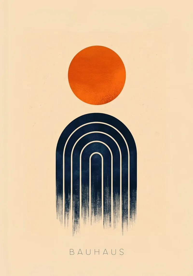 Bauhaus poster con telaio in legno da Nikis Art Studio