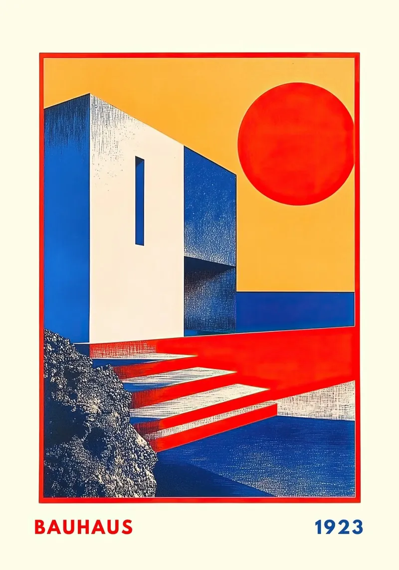 Bauhaus Architecture V canvas by Nikis Art Studio