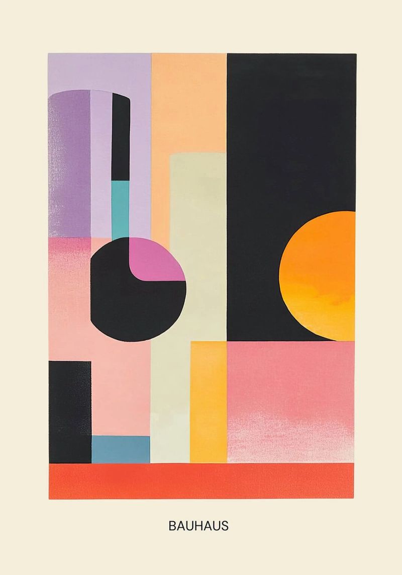 De kunst van duidelijkheid: Bauhaus opnieuw geïnterpreteerd poster van Nikis Art Studio