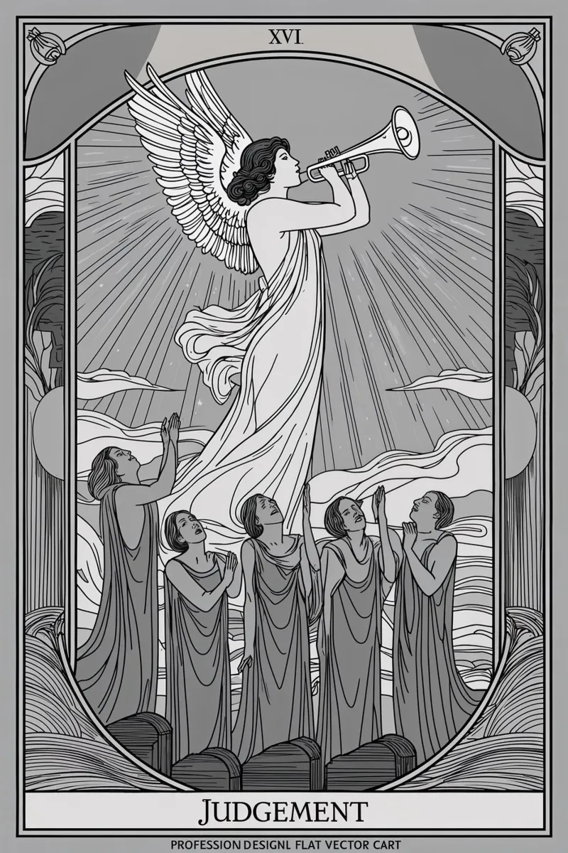 Judgement – A Call to Spiritual Growth and Forgiveness canvas with Floater frame by Mystique & Muse