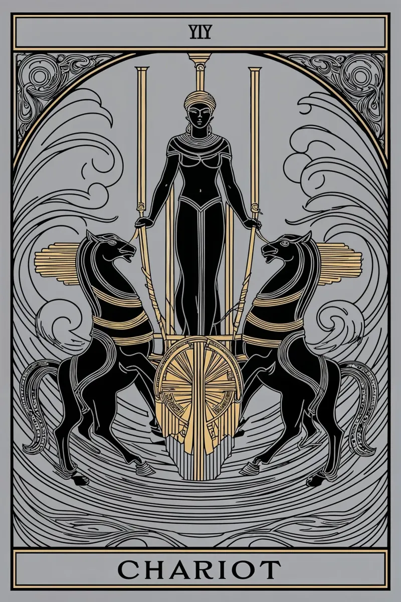 Il carro - La vittoria attraverso la forza di volontà e la concentrazione carta hahnemühle da Mystique & Muse