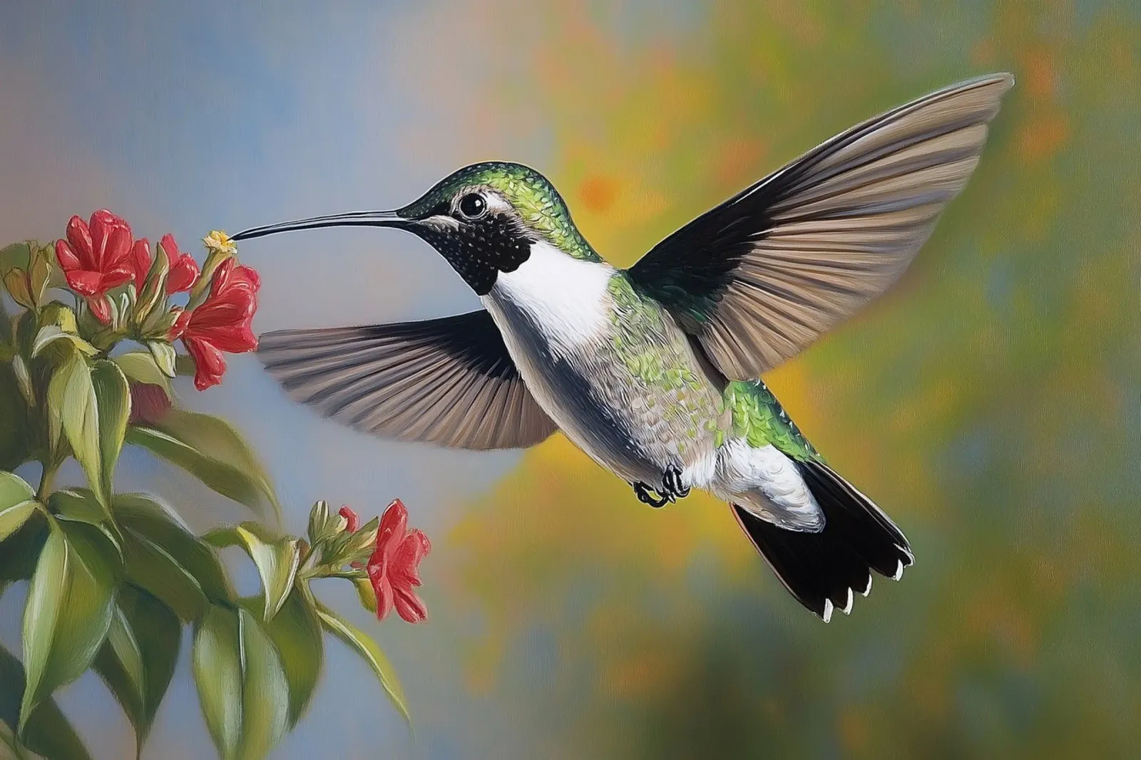 Magia dei fiori di colibrì pellicola backlit da Carinaprint