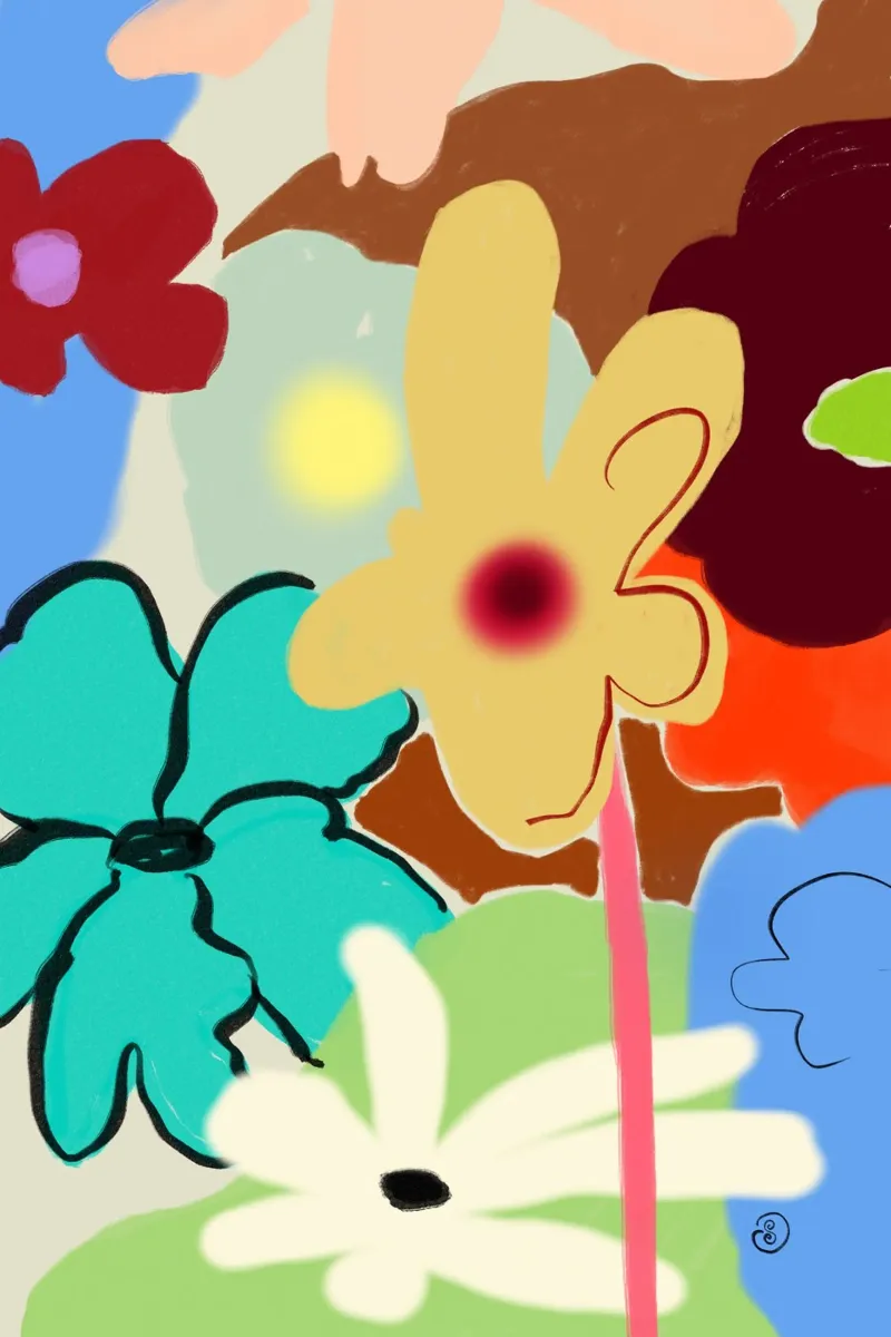 DANZA DEI FIORI AD ALTA VOCE poster con telaio in legno da Sandra Poliakov