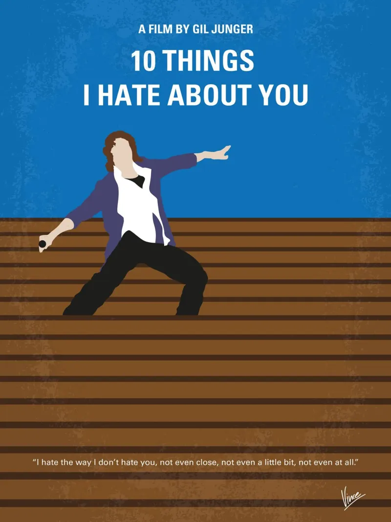 No850 My 10 Things I Hate About You minimal movie poster carta hahnemühle da Chungkong