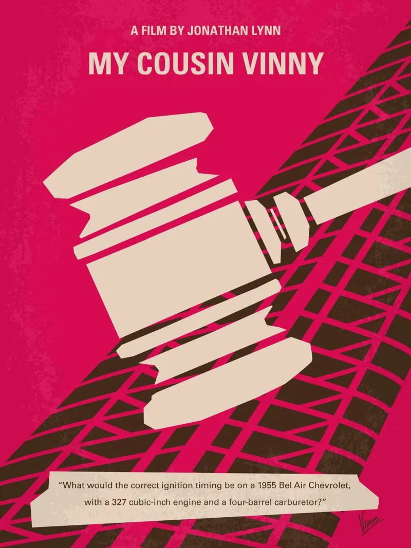 No852 My Cousin Vinny minimal movie poster poster con telaio in legno da Chungkong