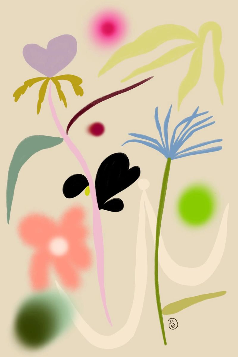 STILLE BLUMEN TANZEN Leinwand von Sandra Poliakov