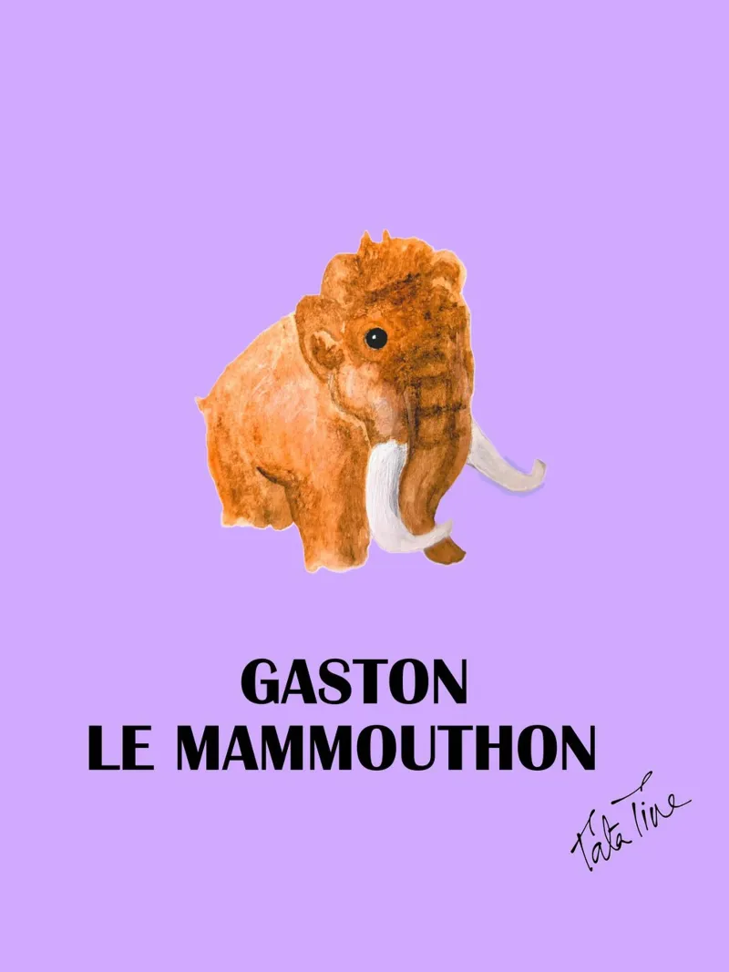 GASTON LE MAMMOUTHON poster con telaio in legno da Tine