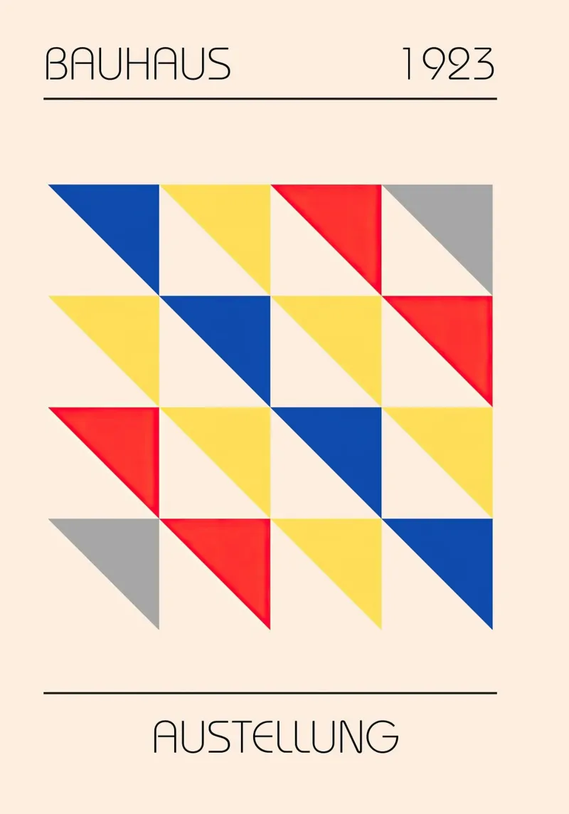 Bauhaus poster con telaio in legno da Nikis Art Studio