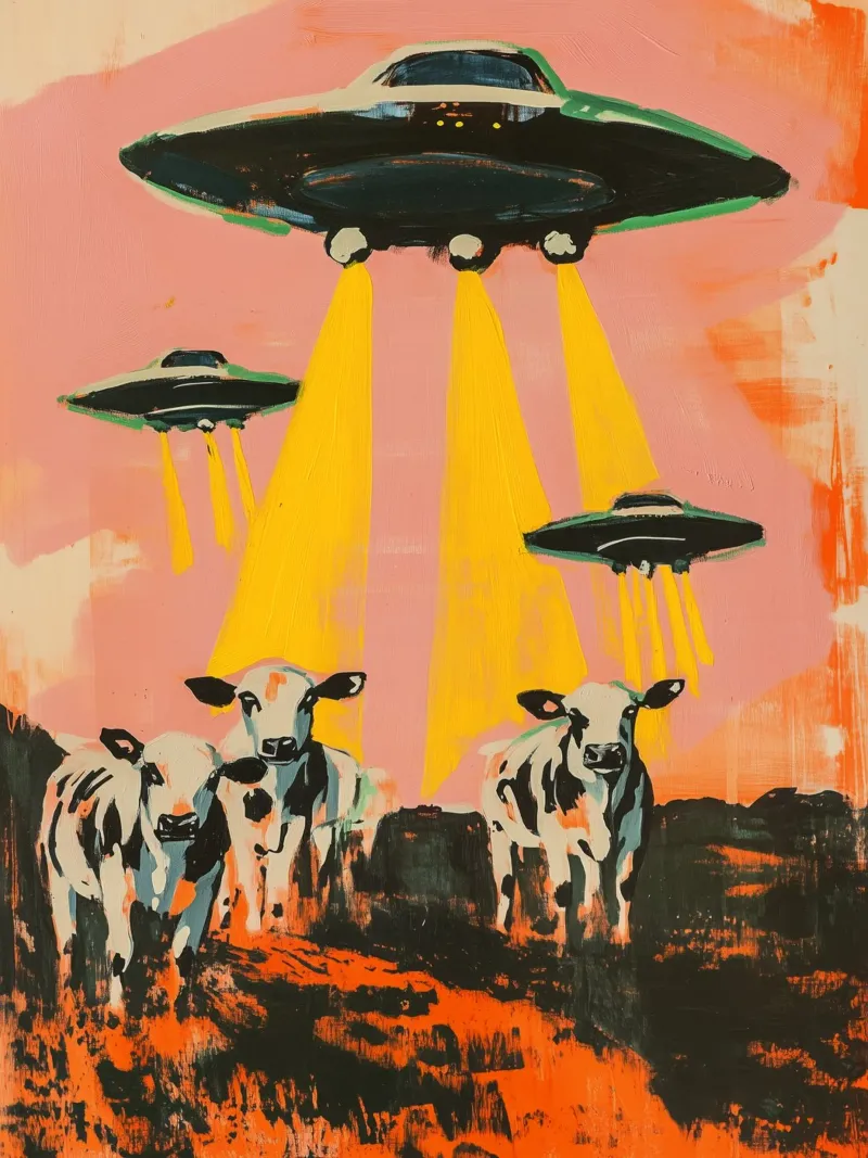 UFO`s And Cows carta hahnemühle da treechild