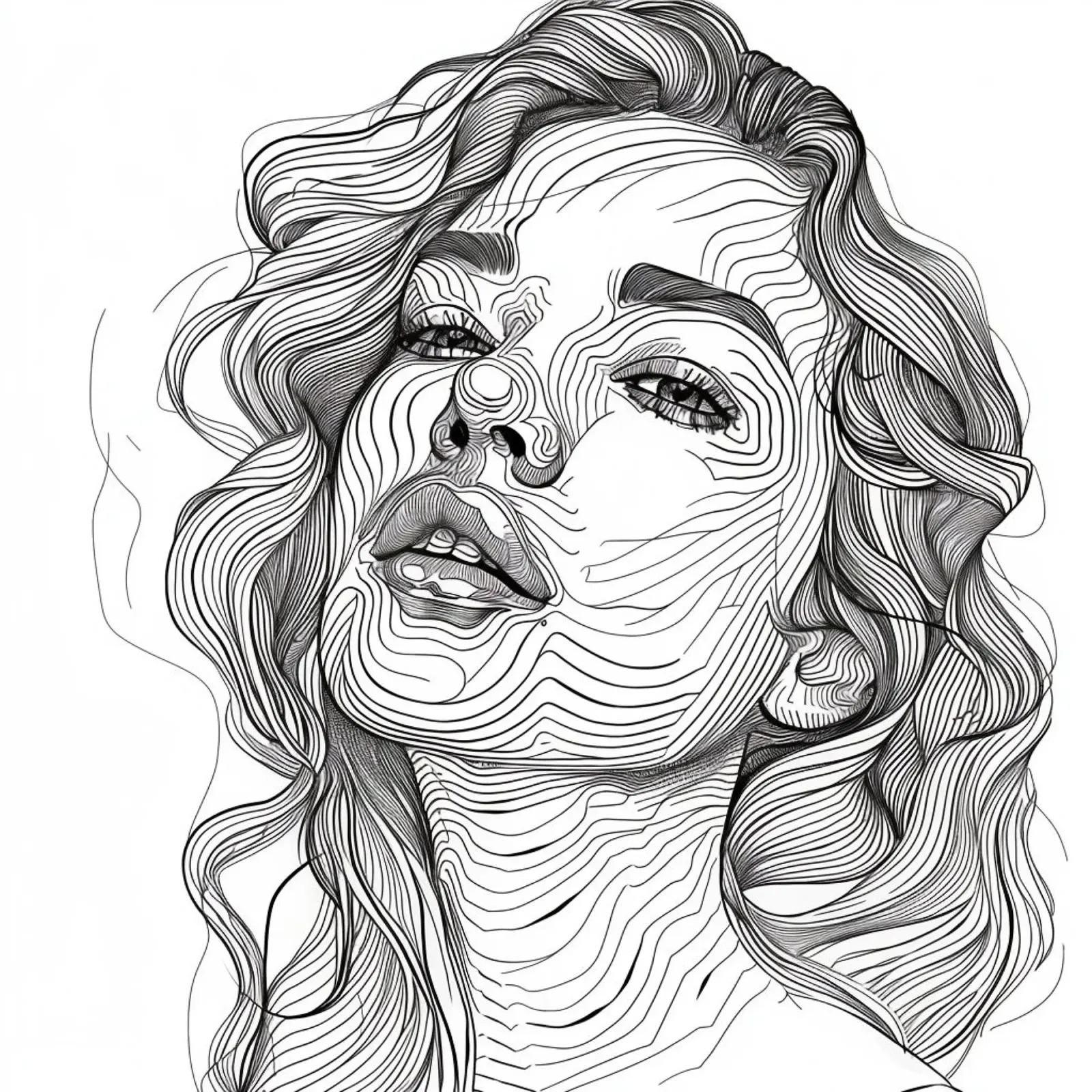 Donna in bianco e nero 3 carta hahnemühle da pixel