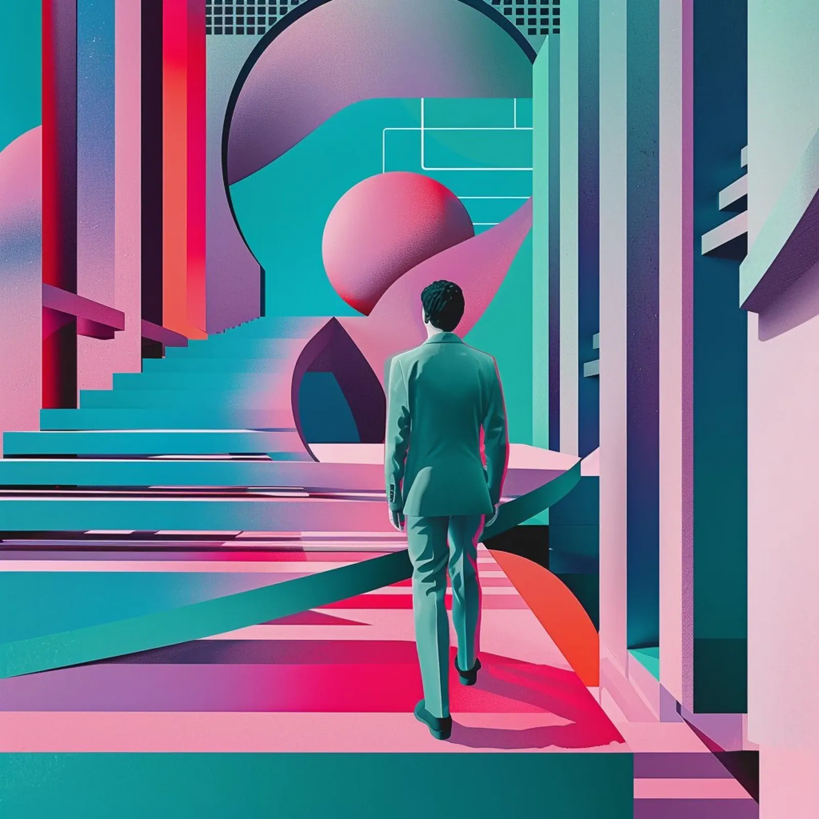 Abstract man alu-dibond by pixel