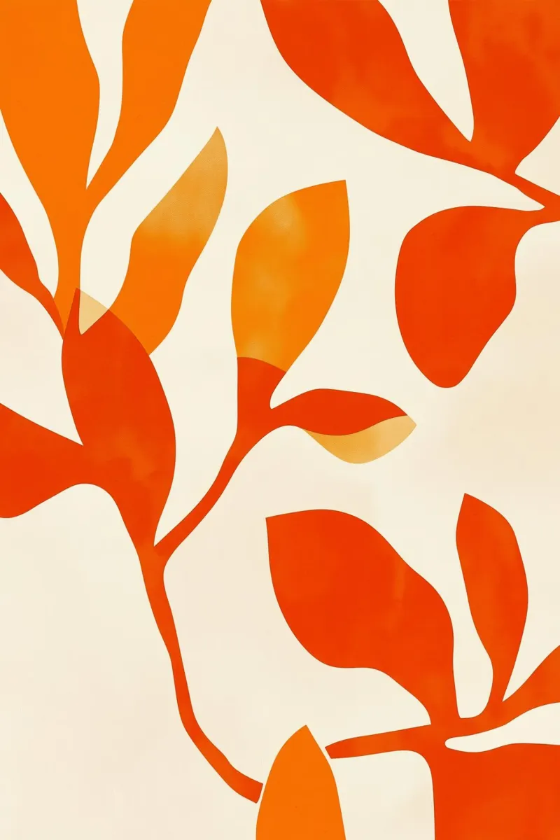 Orange Leafs poster avec cadre en plastique de treechild