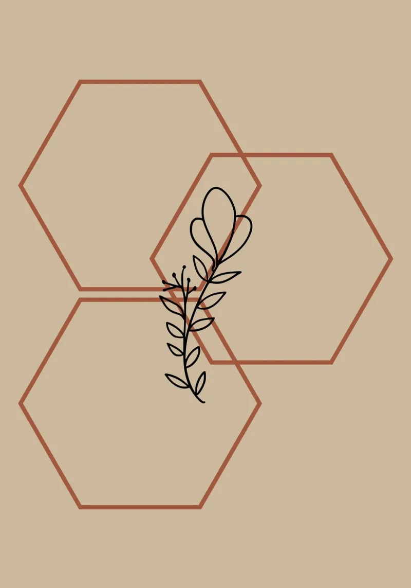 Botanical geometric poster con telaio in alluminio da LisaArtes