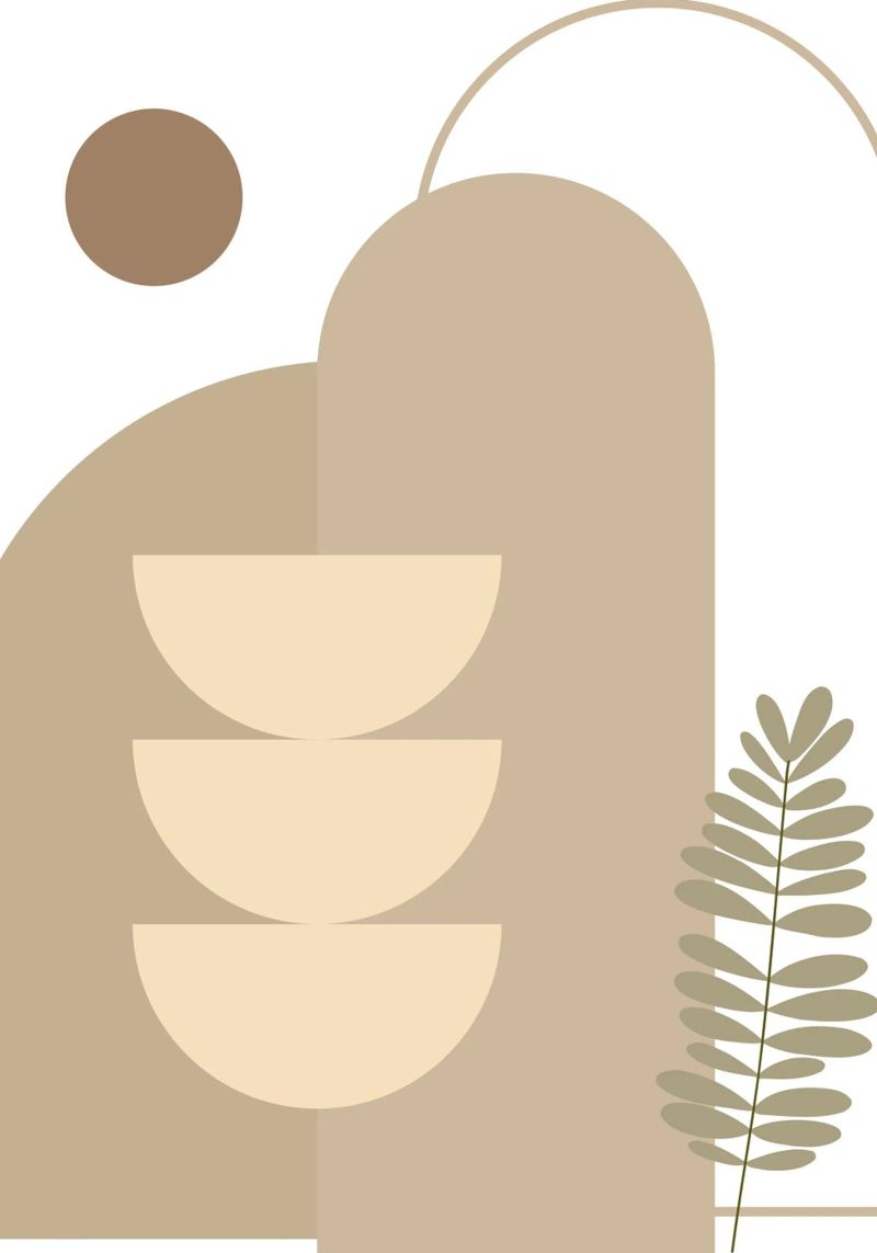 Geométrico minimalista e folha poster by LisaArtes