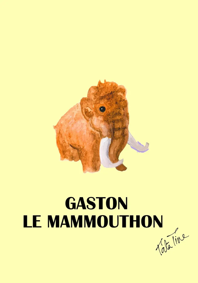 GASTON LE MAMMOUTHON JAUNE carta hahnemühle da Tine