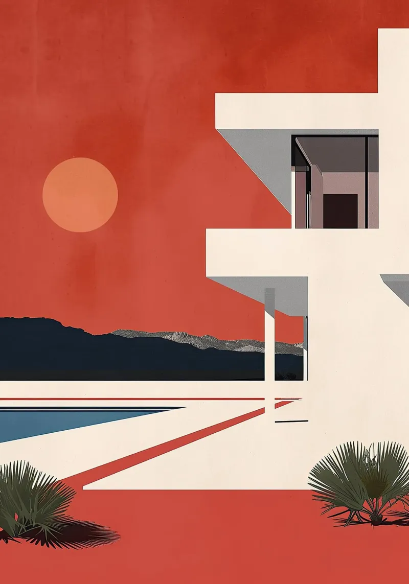 Bauhaus Architecture XI canvas by Nikis Art Studio