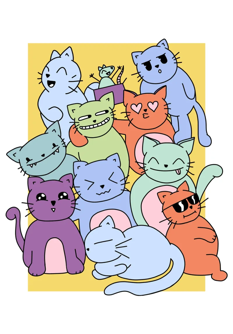 Cat Party pellicola backlit da BAINAI