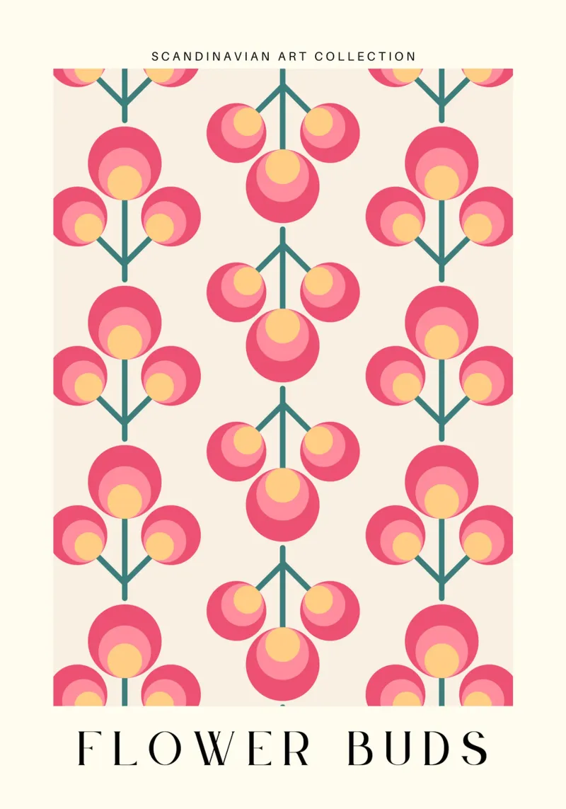 Colección de Arte Escandinavo - Impresión Capullos de flores poster de Studio Mooodz