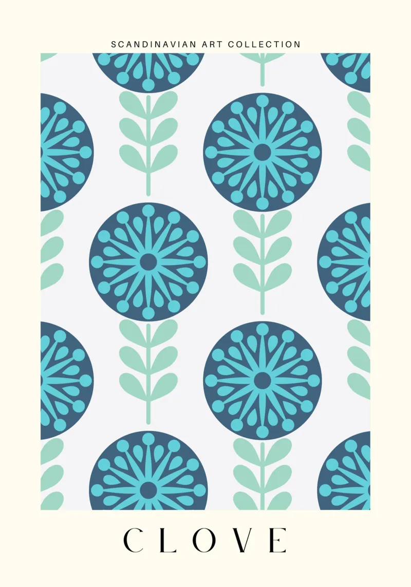 Clove – Nordic Botanical Simplicity poster with wooden frame by Studio Mooodz