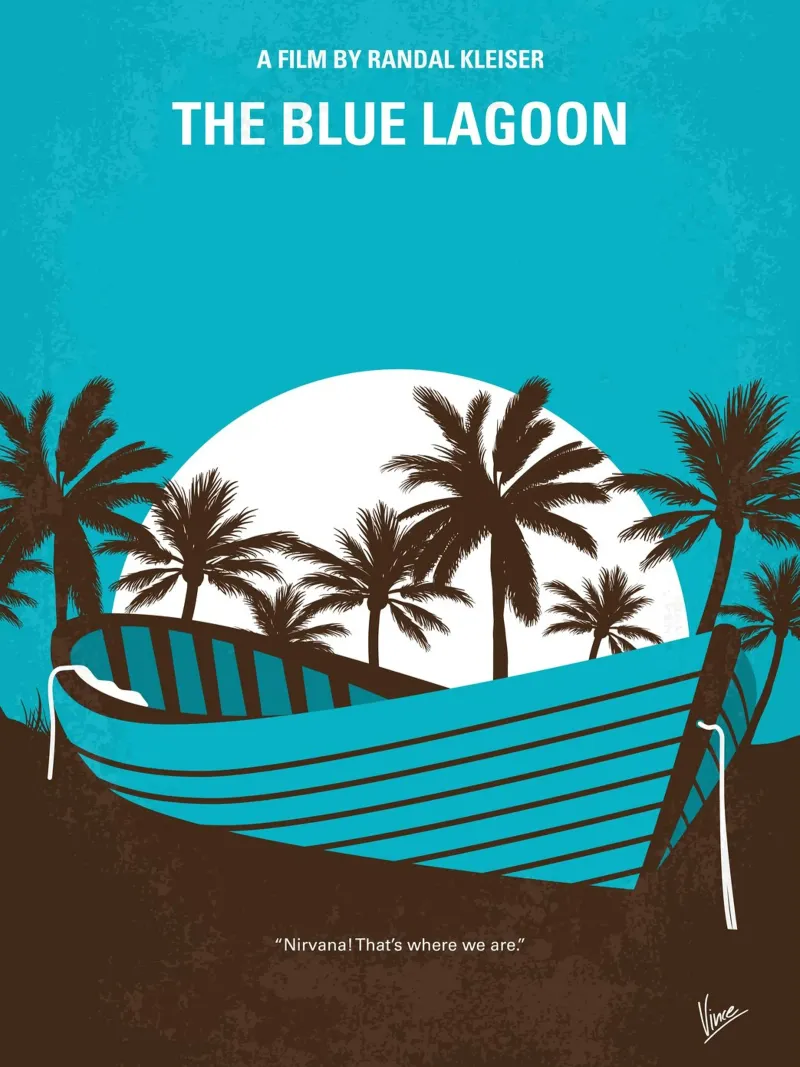 No871 My The Blue Lagoon minimal movie poster carta hahnemühle da Chungkong