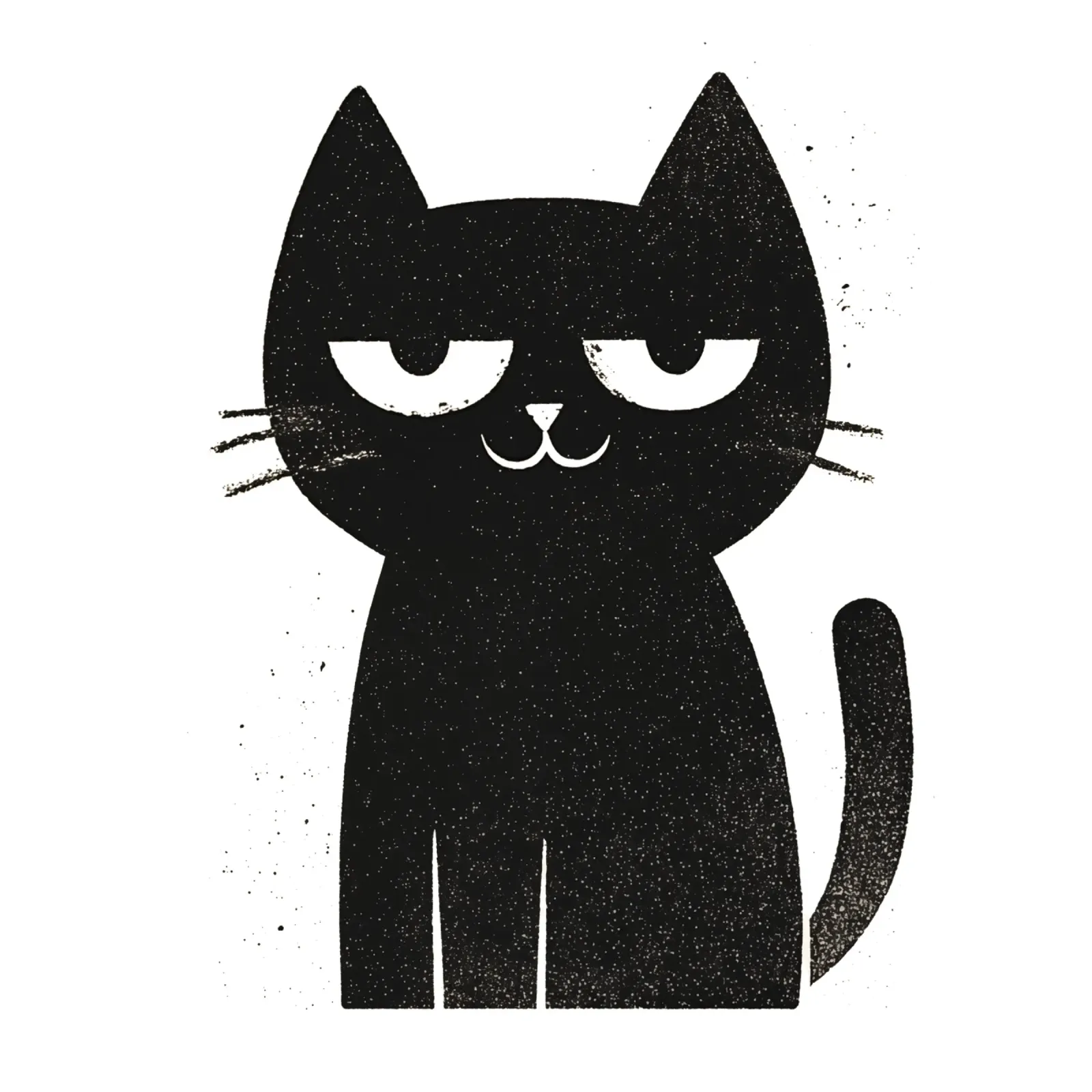 Kleine Schwarze Katze | Kawaii trifft Skandinavien Poster mit Aluminium Rahmen von Autofocus