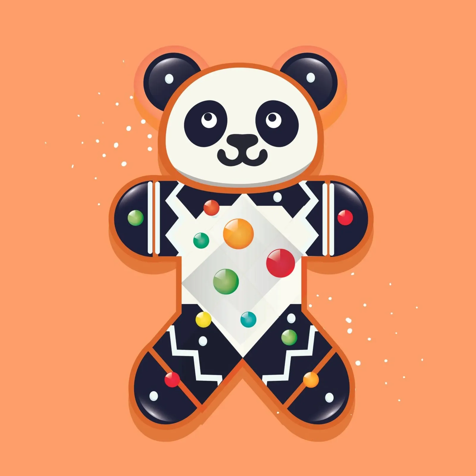 Panda di pan di zenzero - Panda festoso per Natale poster con telaio in alluminio da namosh