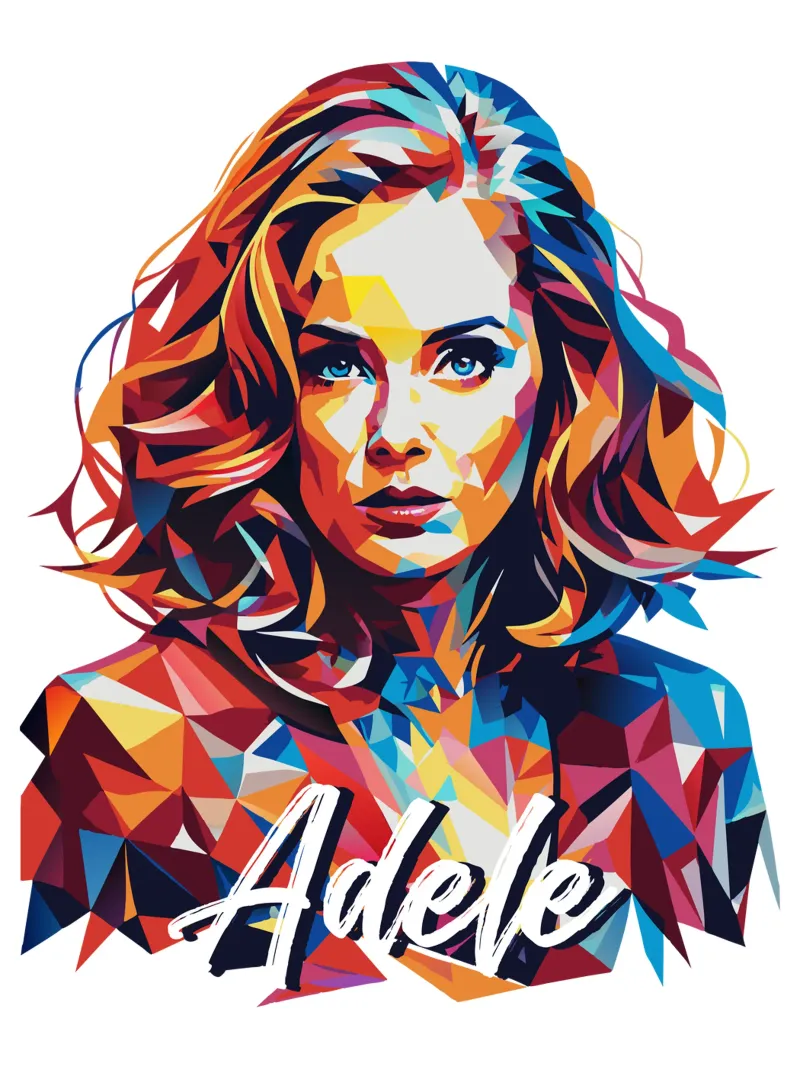 Ritratto di Adele Wpap Pop Art pellicola backlit da vectorartnesia