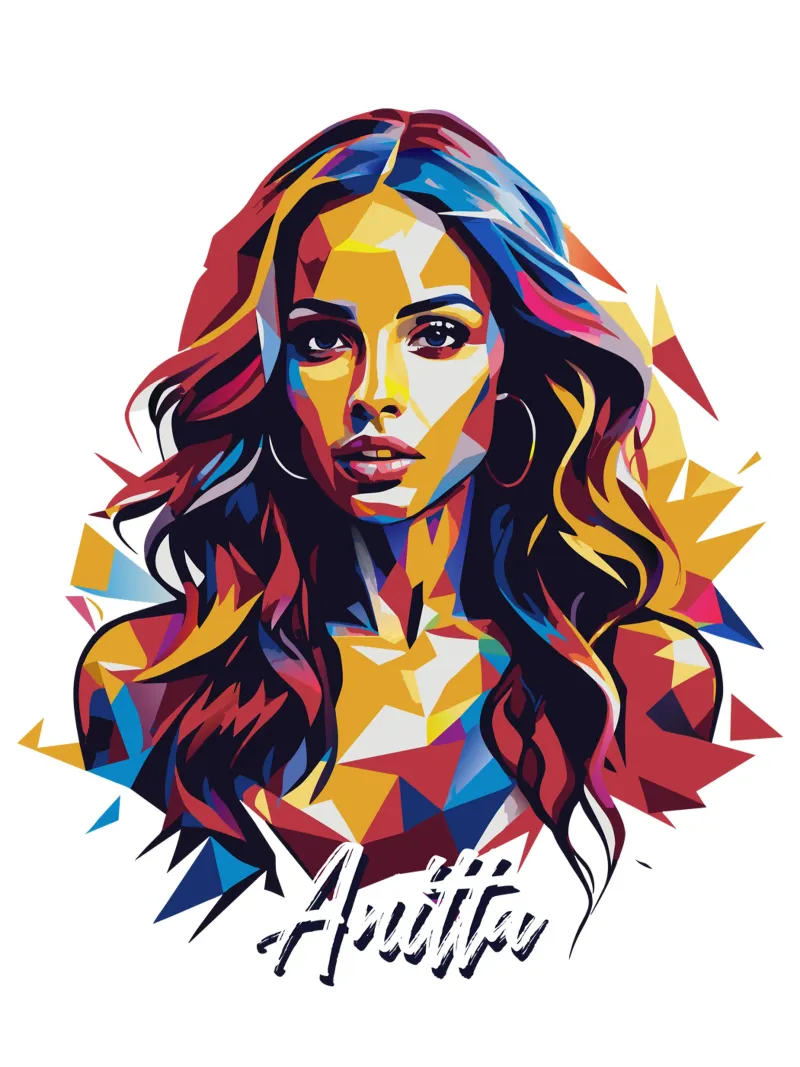Anitta Portrait in WPAP Pop Art pellicola backlit da vectorartnesia
