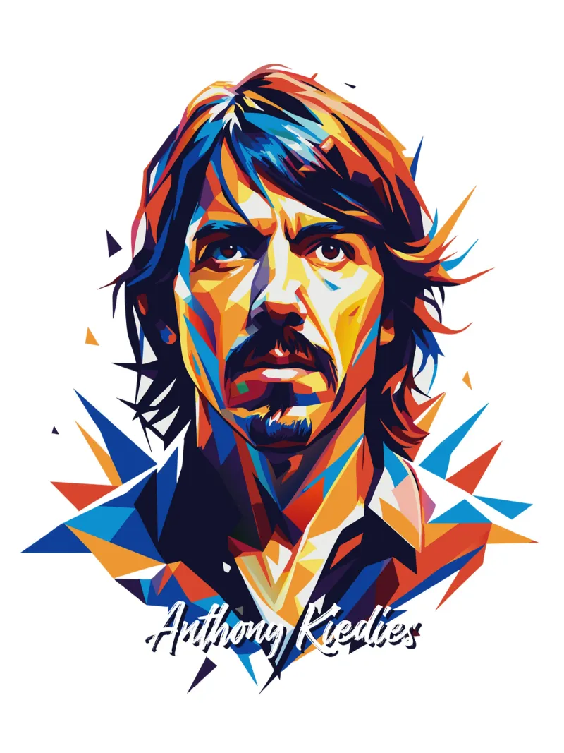 Anthony Kiedies portrait in WPAP Pop Art pellicola backlit da vectorartnesia