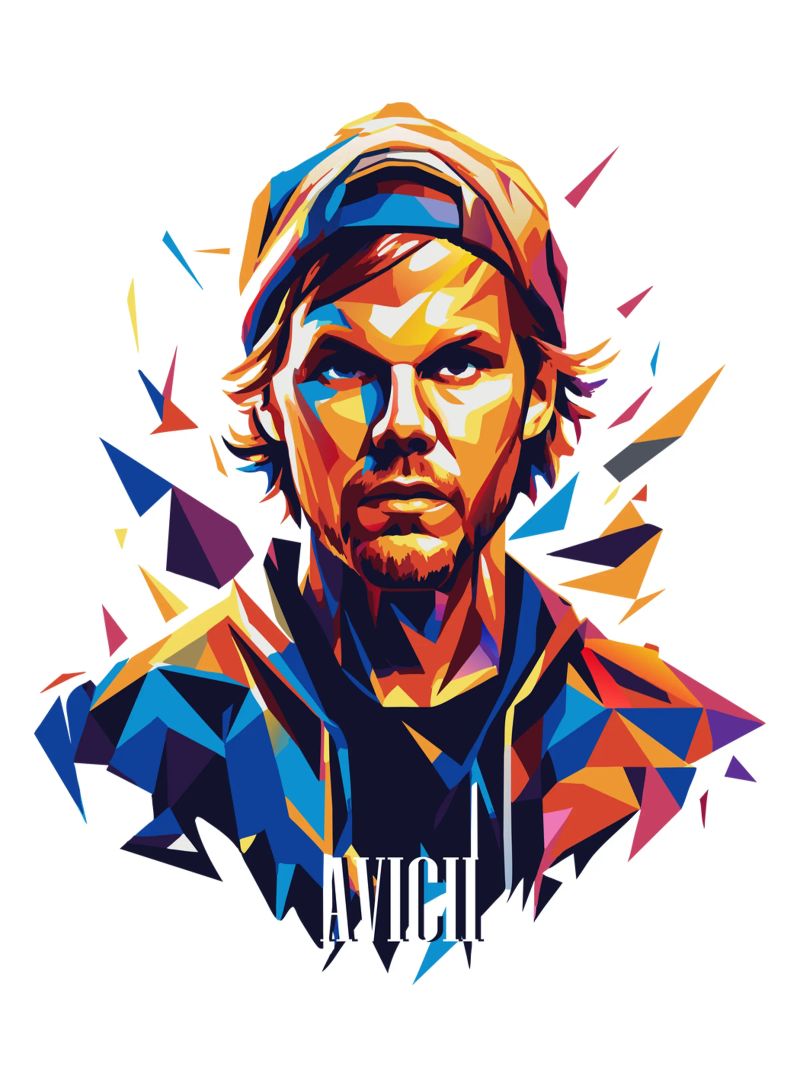 Avicii Portrait in WPAP Pop Art poster de vectorartnesia