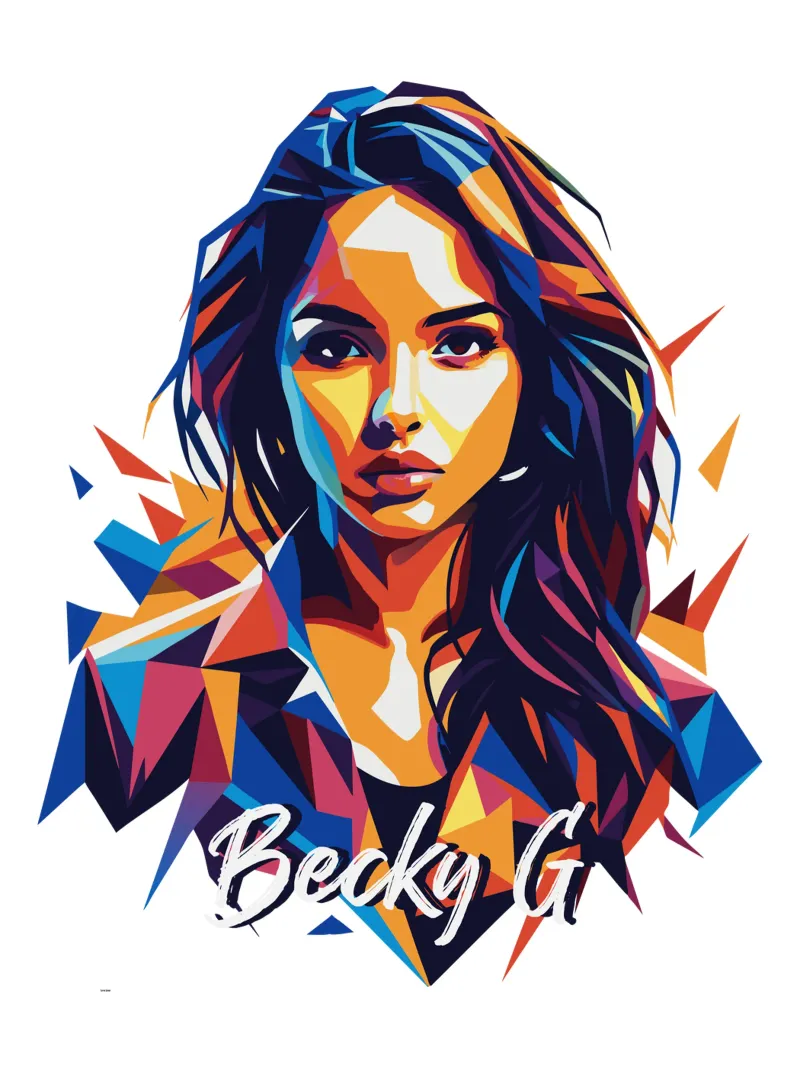 Becky G Portrait in WPAP Pop Art pellicola backlit da vectorartnesia
