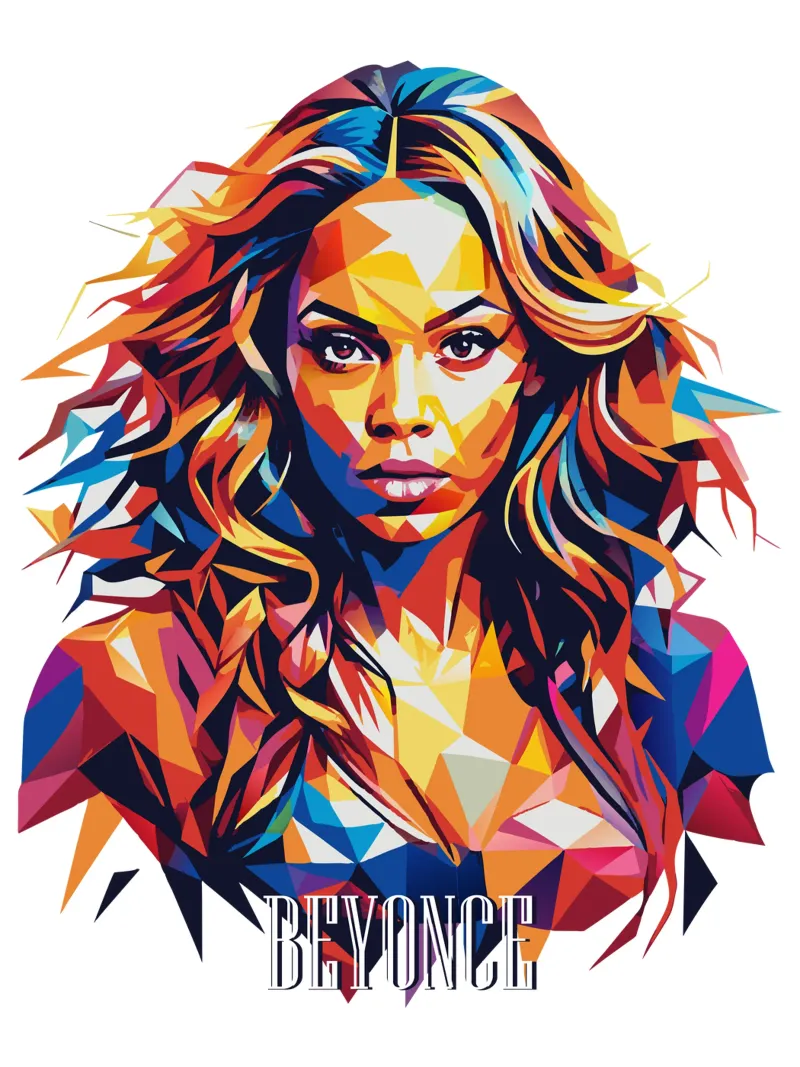 Beyonce Portrait in WPAP Pop Art poster da vectorartnesia