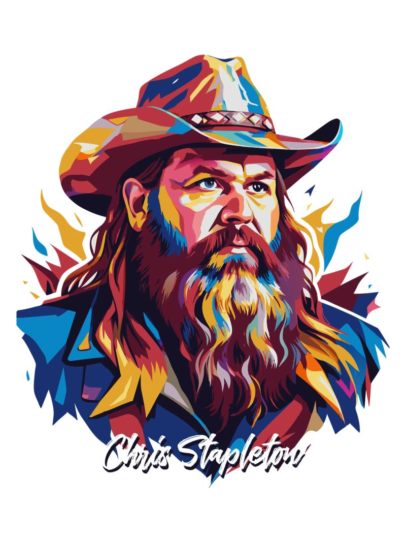 Chris Stapleton Portrait in WPAP Pop Art poster da vectorartnesia