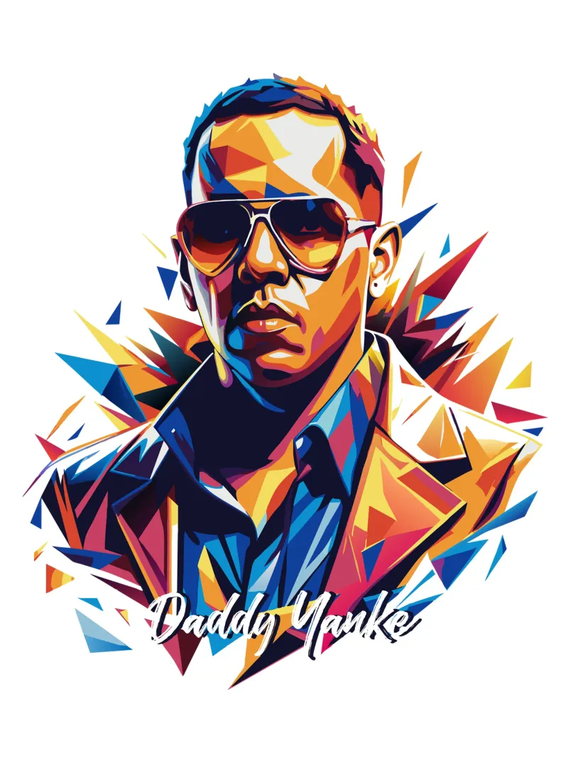 Daddy Yanke Portrait in WPAP Pop Art pellicola backlit da vectorartnesia