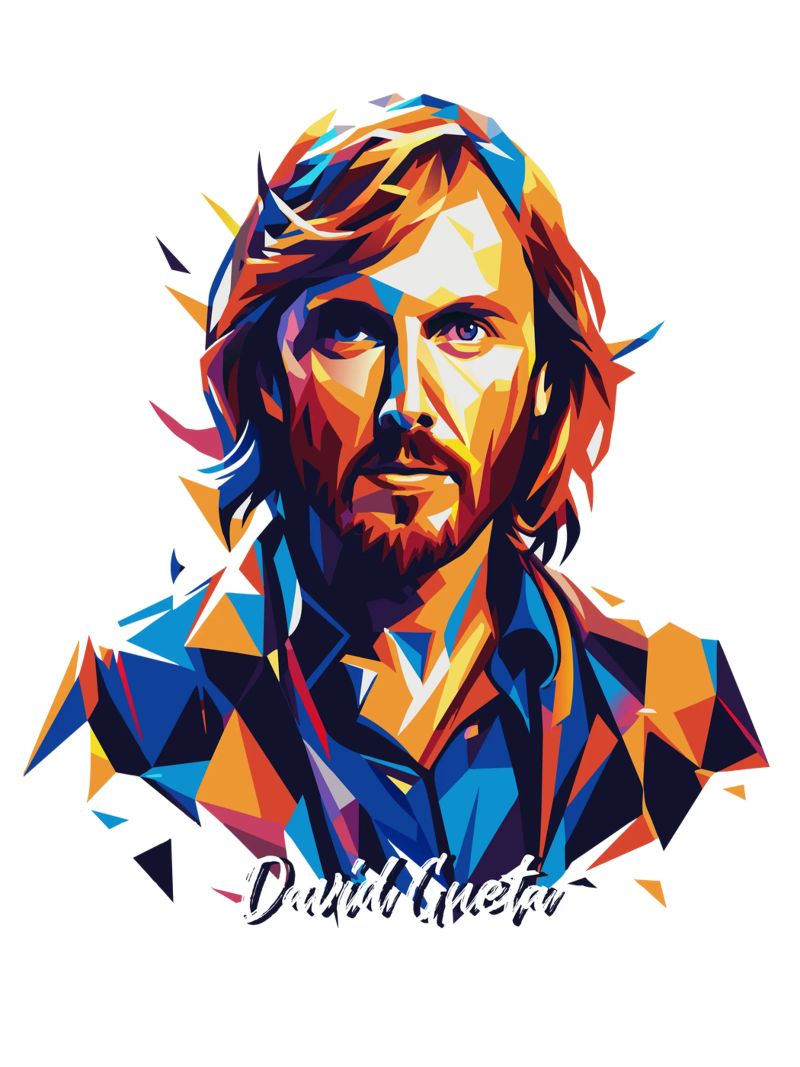 David Gueta Portrait in WPAP Pop Art pellicola backlit da vectorartnesia