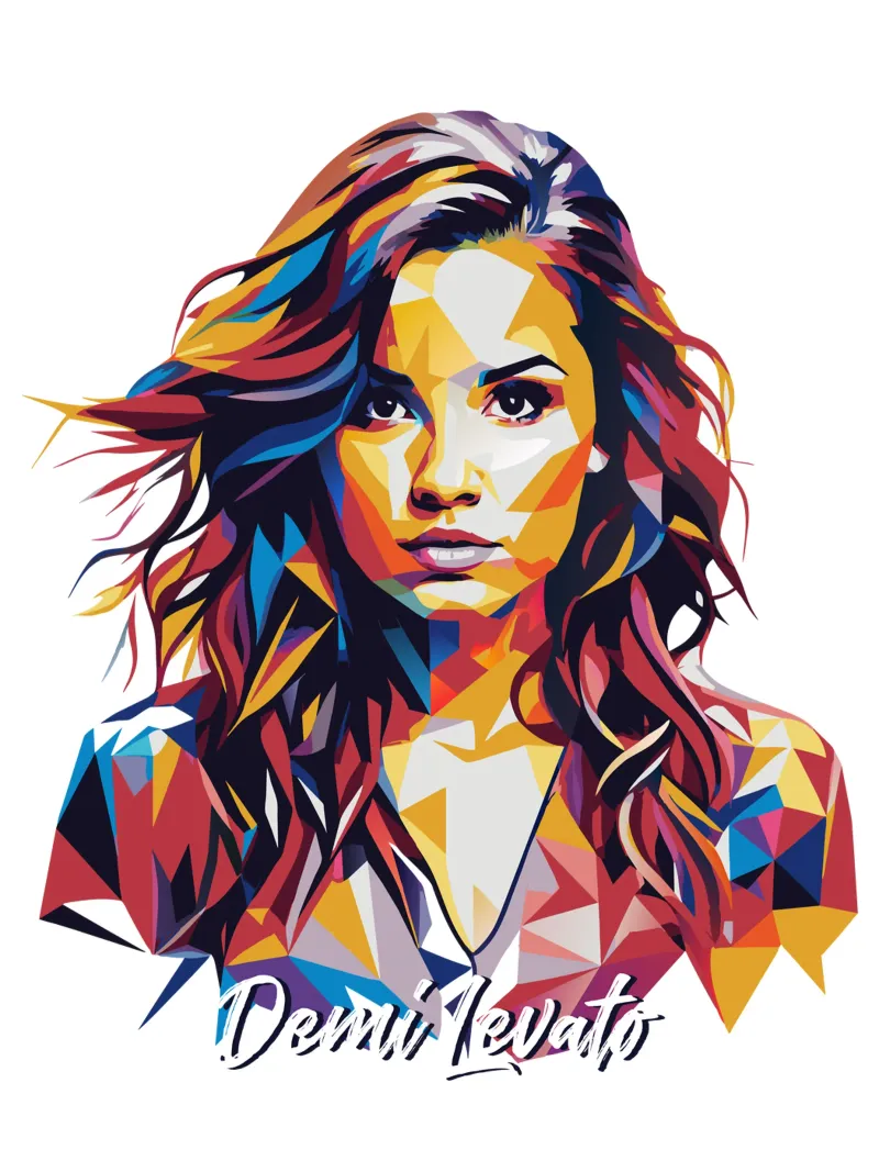 Demi Levato Portrait in WPAP Pop Art pellicola backlit da vectorartnesia