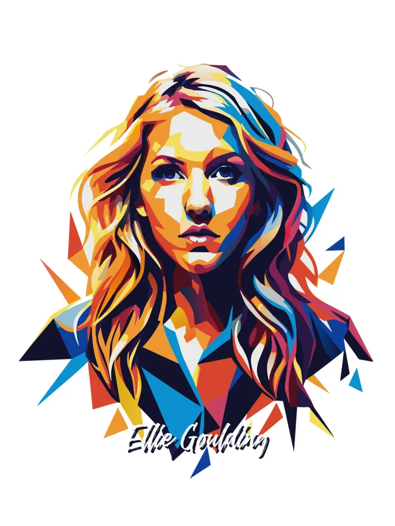 Ellie Goulding Portrait in WPAP Pop Art hahnemühle de vectorartnesia
