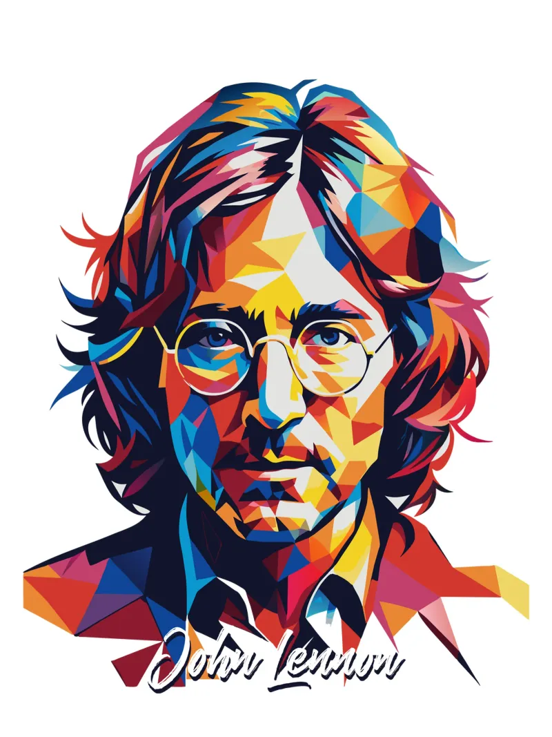 John Lennon nº 2 en WPAP Pop Art lámina retroiluminada de vectorartnesia