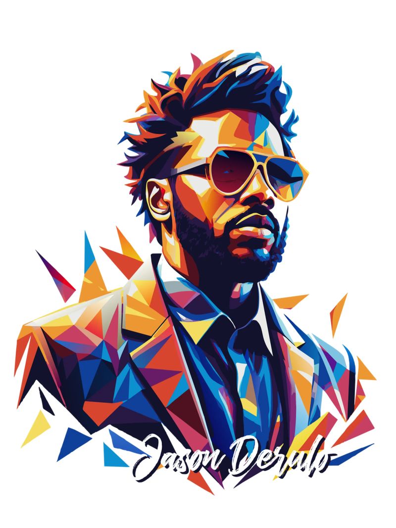 Jason Derulo Portrait in WPAP Pop Art poster da vectorartnesia
