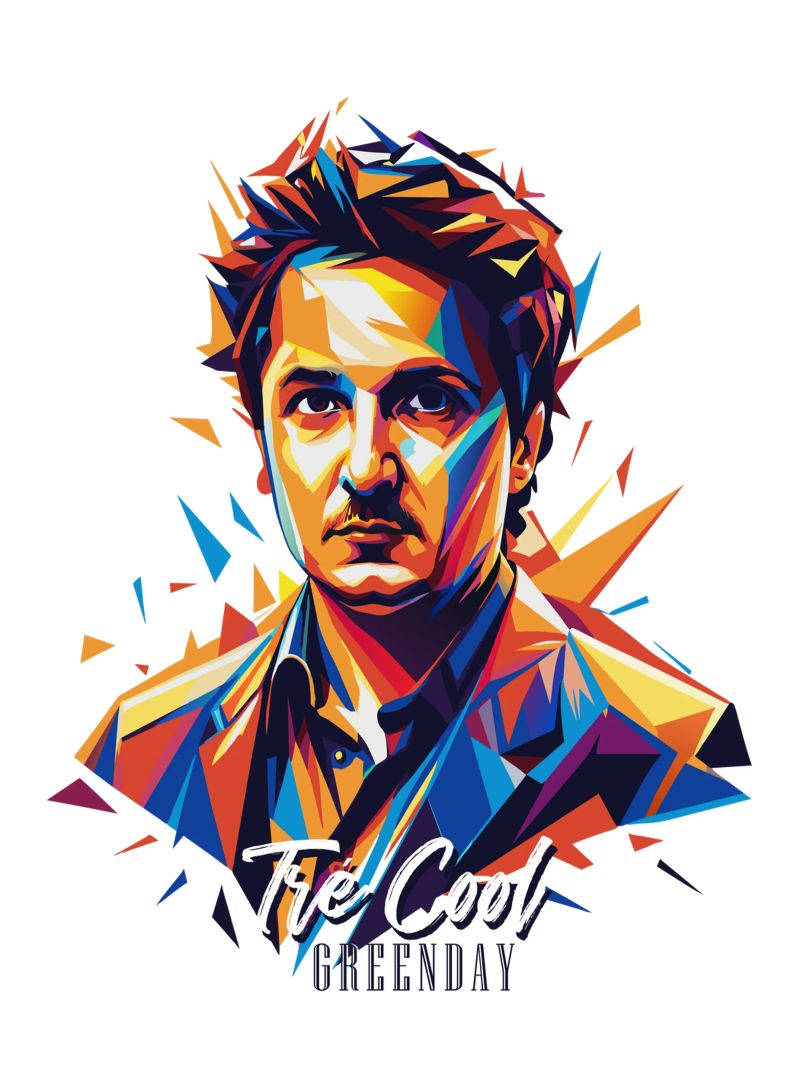Tre Cool Portrait in WPAP Pop Art poster by vectorartnesia