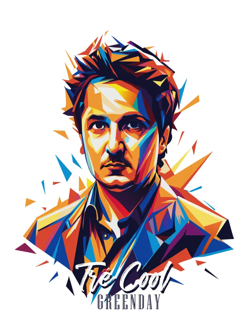 Tre Cool Portrait in WPAP Pop Art tela da vectorartnesia