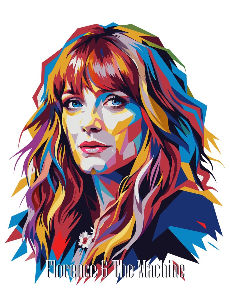 Florence and The Machine in WPAP Pop Art poster da vectorartnesia