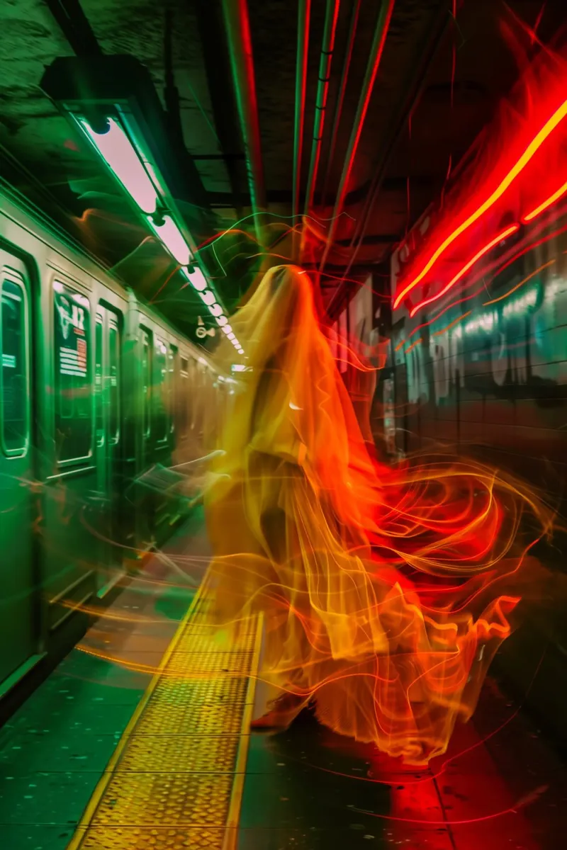 Digitaler New York City Subway Ghost canvas with Floater frame by Autofocus