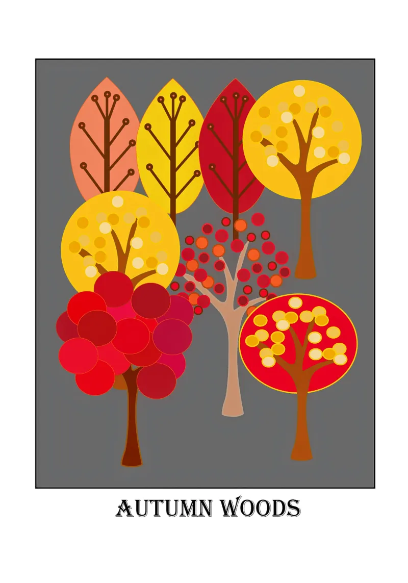 Autumn Woods poster with aluminum frame by SunflowerDE