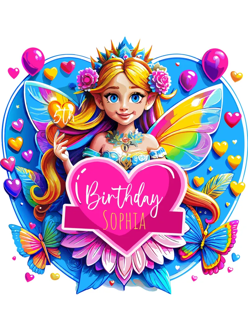 Rainbow Heart Fairy Magic Art - Add Costom Event, Name, Age canvas by Artnesia